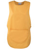 A yellow Pocket Tabard with a large front pocket, designed as a tunic-style uniform. It has a logo on the label.