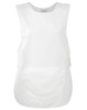 A white Pocket Tabard with a large front pocket and a simple sleeveless design. Includes a logo.