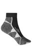 Sport sneaker socks featuring a grey and black design with a patterned texture and a small logo.