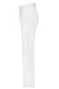 White men's comfort pants featuring an elastic waistband and drawstring, with side pockets and a simple design.