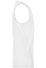 A white men's running tank featuring a sleeveless design and a logo. Ideal for active wear.