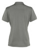 A grey women's polo shirt with a classic design and short sleeves. It features a logo on the back.