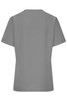 A grey short-sleeved tunic with a simple design and a logo on the back. Suitable for uniforms.