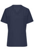 A navy blue ladies' stretch casack uniform tunic with short sleeves and two front pockets.
