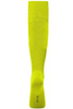 Bright yellow sports socks with a ribbed design and a logo near the ankle.