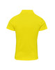 A yellow polo shirt featuring a classic pique design and a logo on the back. Ideal for casual wear.