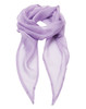 A lightweight chiffon scarf in a soft lavender shade, featuring a flowing and sheer design.