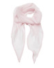 A light pink chiffon scarf with a soft, flowing design, featuring a subtle branding logo.