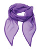 A purple chiffon scarf featuring a lightweight, flowing design. The scarf has a silky texture and a subtle sheen.