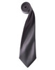 A rolled satin tie in a rich charcoal grey colour, featuring a sleek, smooth finish and a simple design.
