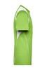 A green men's running T-shirt with white accents and a logo on the side.