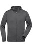 A men's sports zip hoodie in a solid grey colour, featuring a zip front and a hood. It has pockets and a logo.