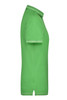 A green ladies' polo shirt featuring a collar and short sleeves, with contrasting trim. Includes a logo.