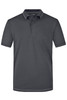A grey men's elastic polo shirt with a collar and a subtle contrasting trim. It features a logo on the chest.