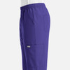 A pair of men's joggers in vibrant purple with an elastic waist and multiple pockets. Features a logo branding.