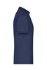 A navy blue men's active polo shirt with a classic collar and short sleeves, featuring a logo.