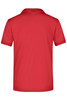 A red men's active polo shirt featuring a collar and short sleeves, with a logo on the back.