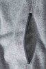 A grey knitted fleece hoodie featuring a stylish side pocket with a contrasting trim.
