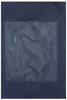 A navy mens knitted fleece jacket featuring a zippered pocket on the front. Includes a logo on the fabric.