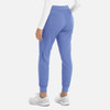 A pair of women's joggers in a light blue colour, featuring a fitted waist and tapered legs, with pockets.