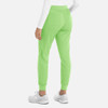 A pair of women's joggers in bright green, featuring a tapered leg and elasticised cuffs, viewed from the back.