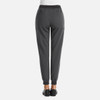 A pair of women's joggers in a dark grey colour with metallic detail, featuring a tapered design and elastic waistband.