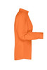 An orange ladies' button-up business shirt with long sleeves, featuring a classic collar and a fitted silhouette.