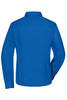 A blue ladies' business shirt with long sleeves and a classic button-up style, featuring a back view.