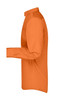 An orange long-sleeve business shirt with a button-up collar, featuring a side view and a simple design.