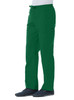 Green men's full elastic cargo pants with multiple pockets and a drawstring waistband. Features a branding logo.