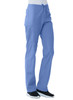 A pair of blue unisex pull-on pants with a drawstring waist and side pockets. The pants have a subtle branding logo.