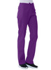 A pair of unisex pull-on pants in a vibrant purple colour, featuring an elastic waistband and side pockets.