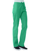 Green unisex pull-on pants with a drawstring waist and side pockets, suitable for casual or work wear.