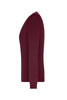 A maroon ladies V-neck pullover jumper with long sleeves, displaying a side view. Features branding on the design.