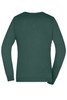 A green Ladies V-Neck Pullover is displayed, showing the back view with long sleeves and a fitted silhouette.