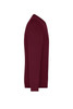 A burgundy men's V-neck pullover jumper, showcasing a side view with long sleeves and a fitted silhouette.