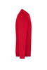 A red men's V-neck pullover jumper featuring long sleeves and a fitted design. It has a logo on the side.