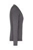 A ladies v-neck cardigan in a dark grey shade, featuring long sleeves and a fitted design. It has a logo.