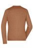 A ladies' v-neck cardigan in a warm brown colour, featuring a simple, classic design and long sleeves.