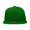 A green 5 Panel High Profile Structured Trucker cap with a logo.
