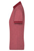 A ladies' polo shirt in heather red with a contrasting collar and cuffs, featuring a logo.