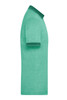 A men's heather polo shirt in a vibrant green colour, featuring a contrasting collar and sleeve bands.