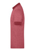 A red heather polo shirt with a collar and short sleeves, featuring a logo on the chest.