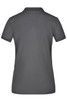 A grey ladies' polo shirt with a classic design and a logo on the back. Short sleeves and a sleek fit.