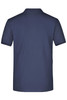 A men's elastic polo pique shirt in navy blue, featuring a simple design and a branding logo on the back.