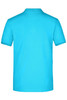 A turquoise men's polo shirt with a classic pique texture and a brand logo on the back.