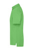 A green men's traditional polo shirt featuring a collar and short sleeves, with a logo on the front.