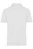 A plain white men's traditional polo shirt featuring a classic collar and short sleeves. It has a logo on the chest.