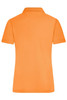 An orange ladies active polo shirt with a classic polo collar and short sleeves. Features a branding logo.