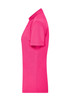 A pink ladies' active polo shirt with short sleeves, featuring a subtle logo on the side.